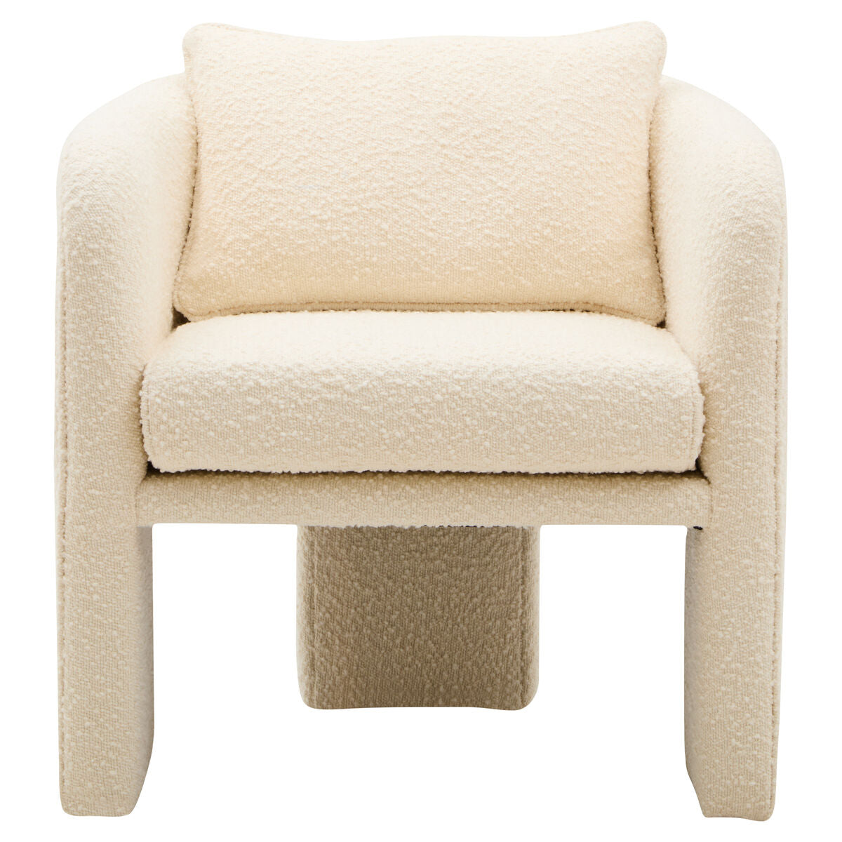 Ozzero Ivory Boucle Curved Armchair - Image 2