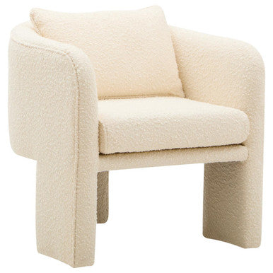 Ozzero Ivory Boucle Curved Armchair - Image 6