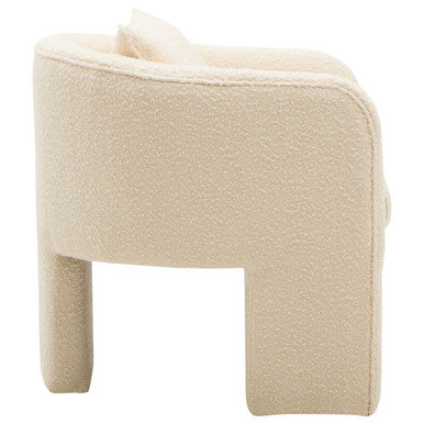 Ozzero Ivory Boucle Curved Armchair