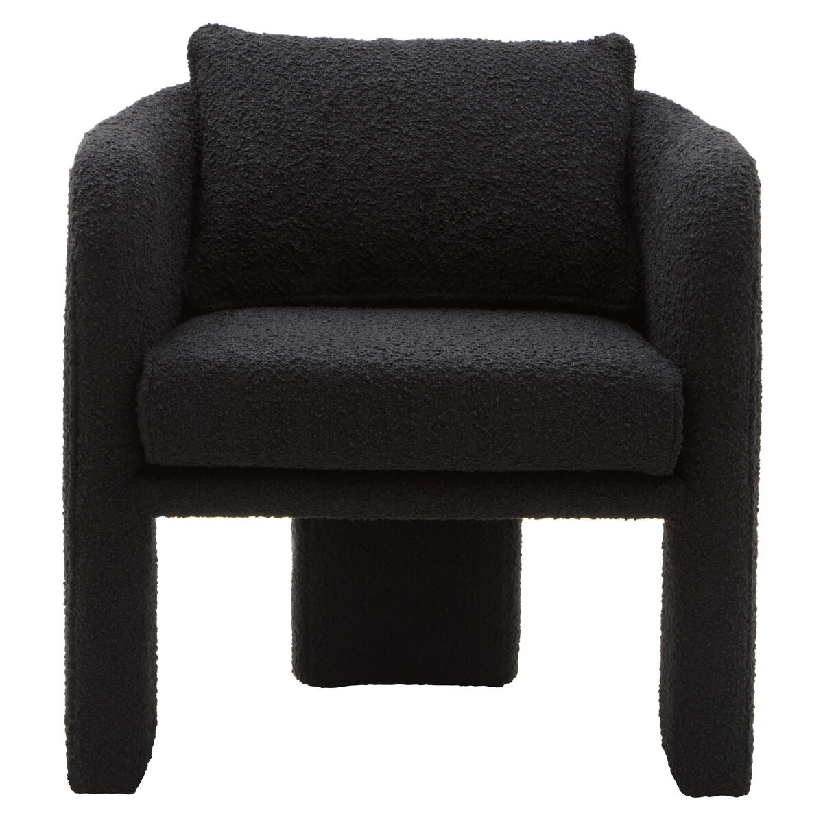 Ozzero Black Boucle Curved Armchair - Image 2