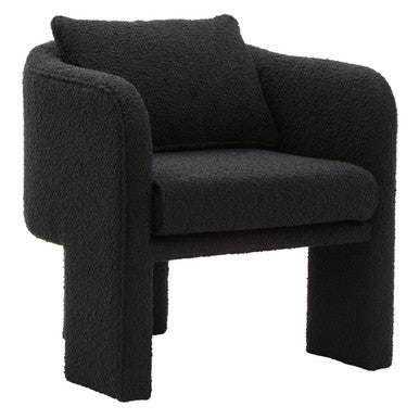 Ozzero Black Boucle Curved Armchair - Image 5
