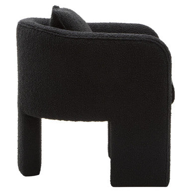Ozzero Black Boucle Curved Armchair - Image 6