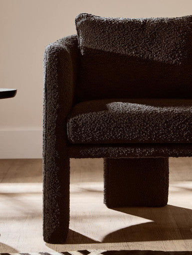 Ozzero Black Boucle Curved Armchair - Image 8