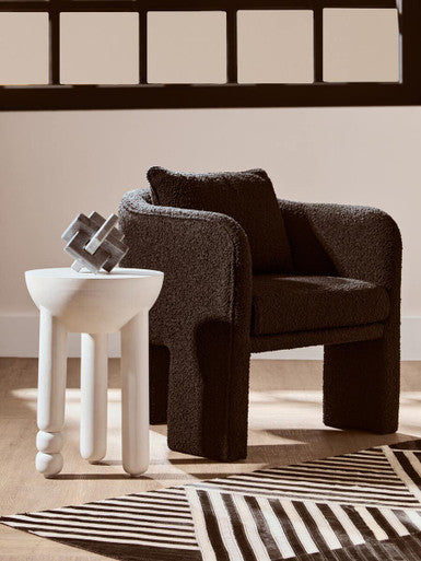 Ozzero Black Boucle Fabric Armchair