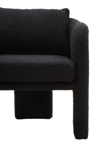 Ozzero Black Boucle Curved Armchair - Image 11