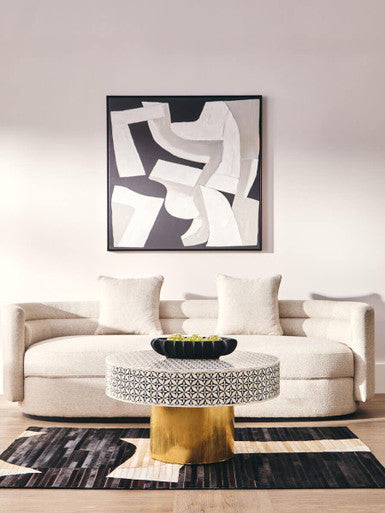 Oratino Ivory Linen Fabric 3 Seater Sofa