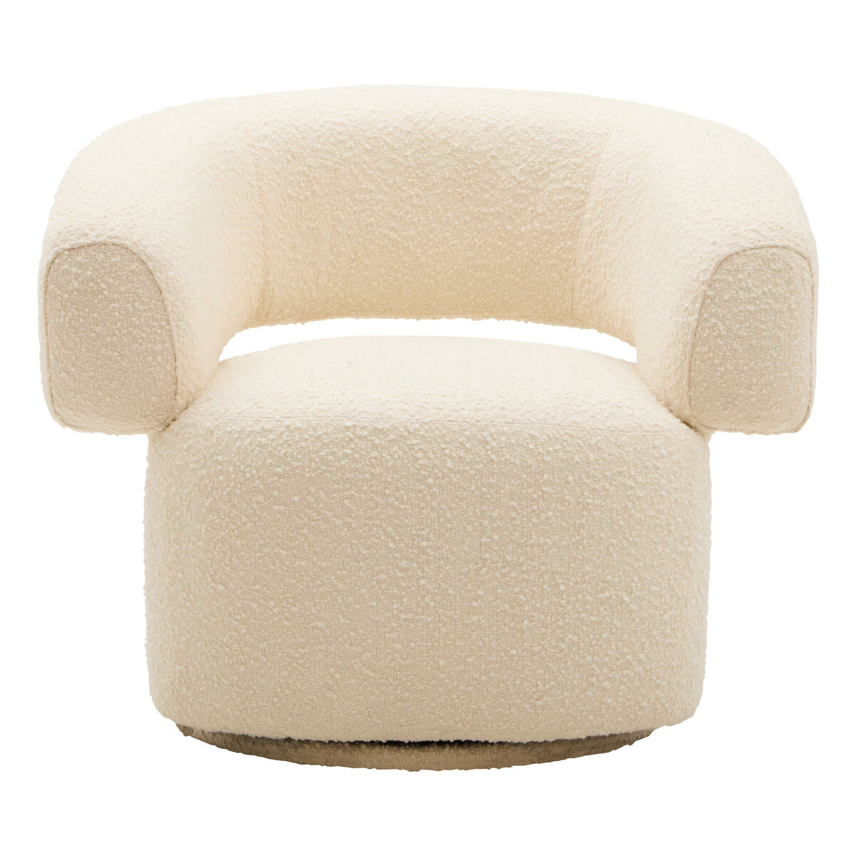 Oliveto Ivory Boucle Curved Swivel Armchair - Image 2