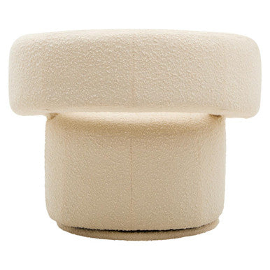 Oliveto Ivory Boucle Fabric Revolving Armchair
