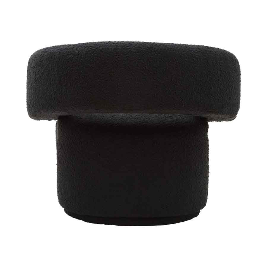 Oliveto Black Boucle Fabric Revolving Armchair