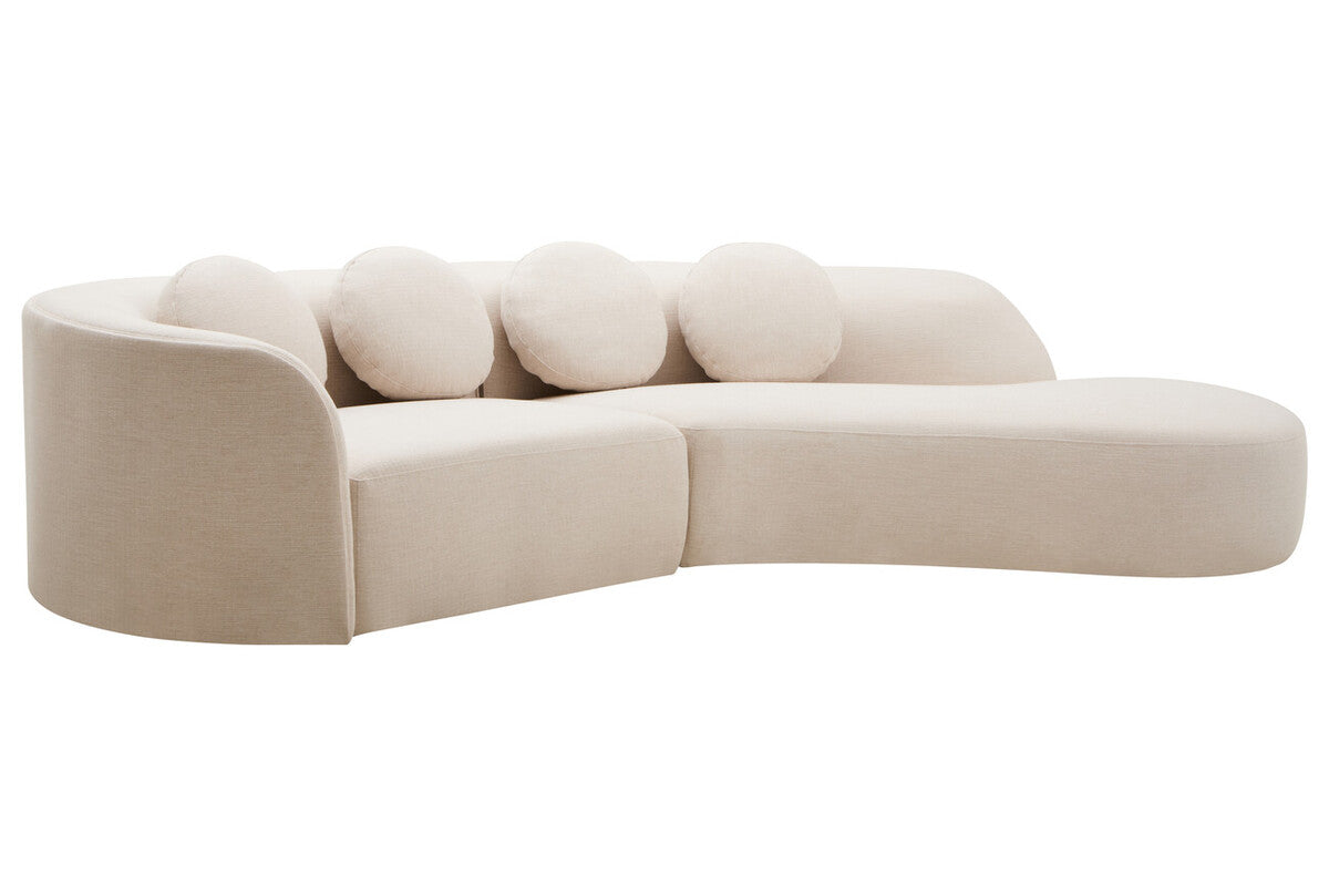 Ovada Cream Linen Fabric 3 Seater Sofa