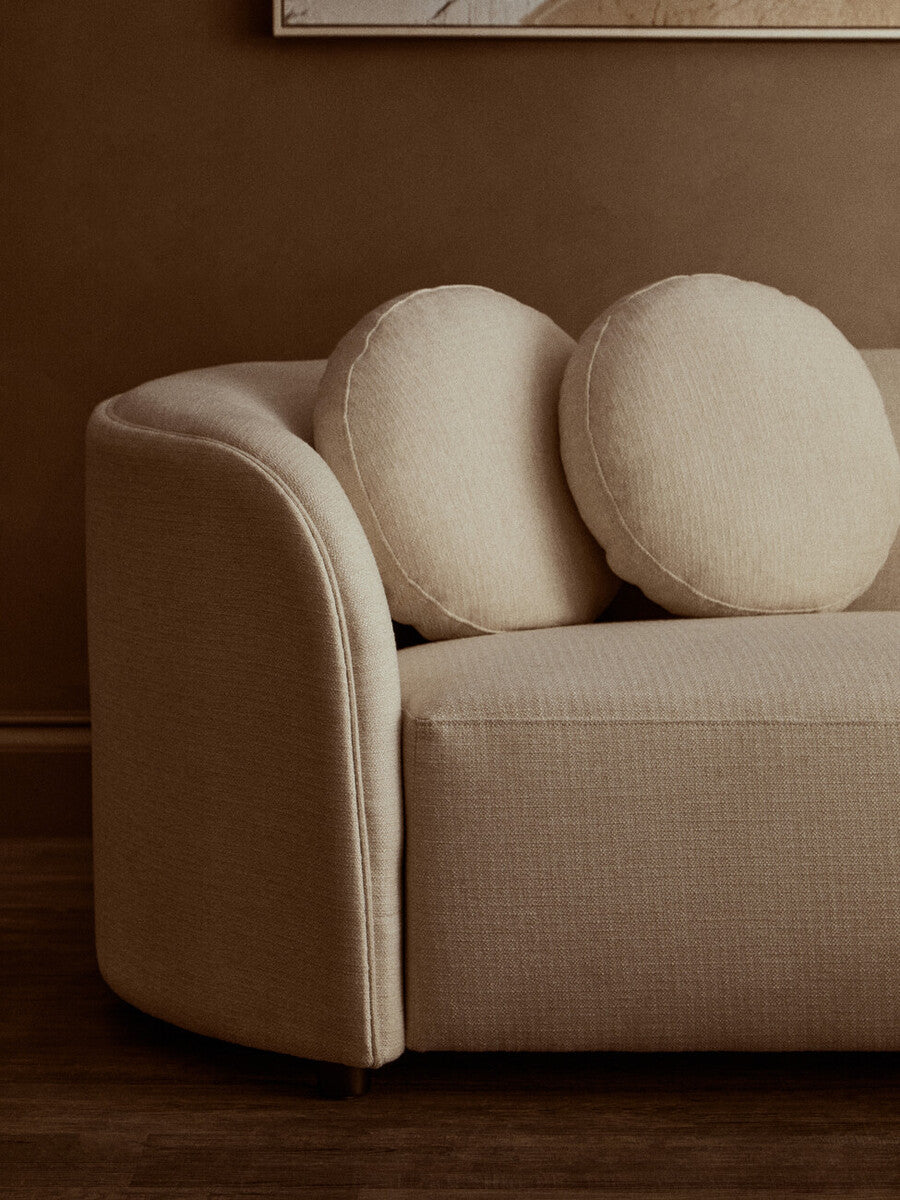 Ovada Cream Linen Fabric 3 Seater Sofa