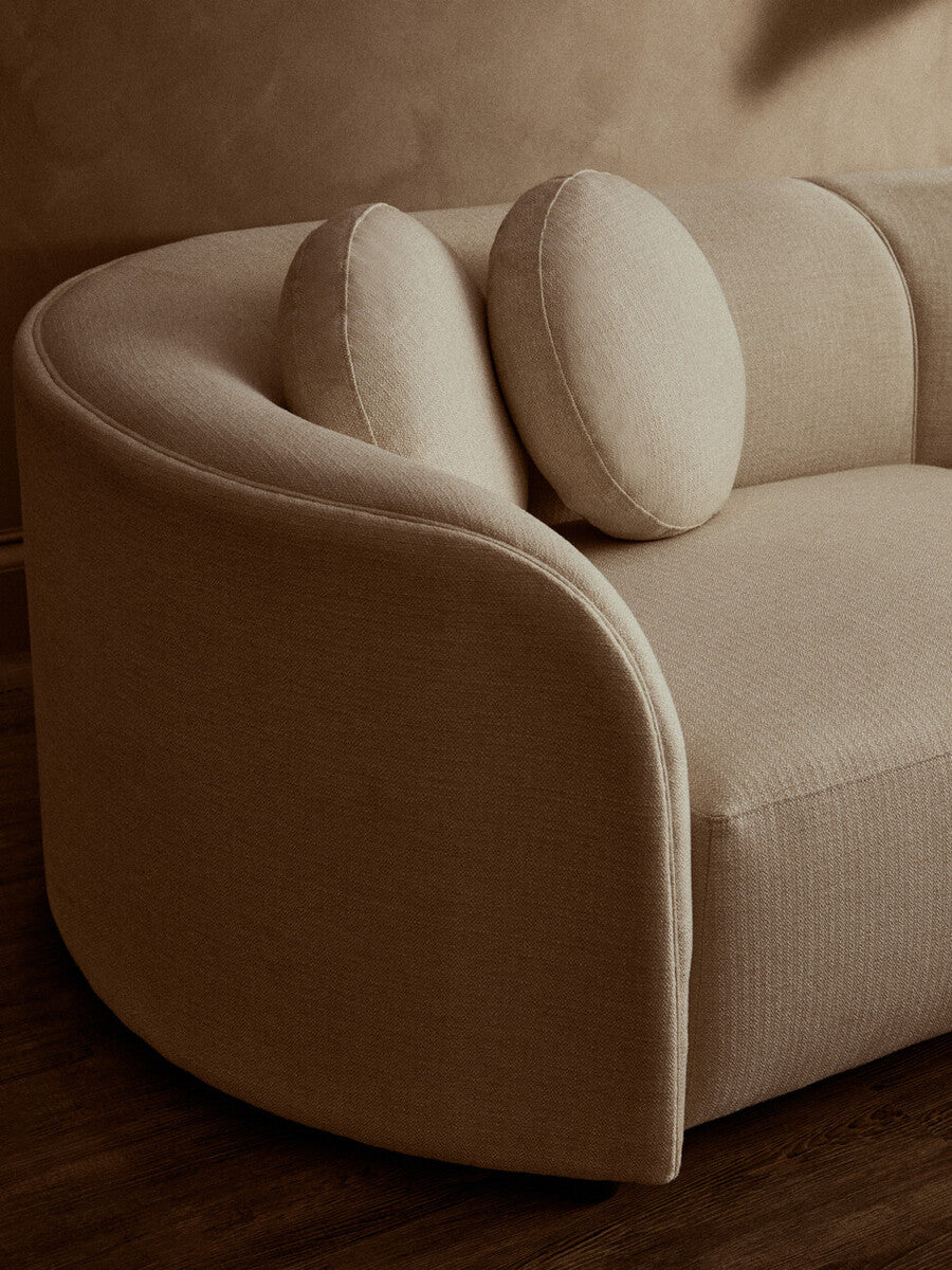 Ovada Cream Linen Fabric 3 Seater Sofa