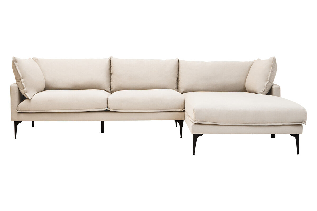 Beige sectional sofa on a white background