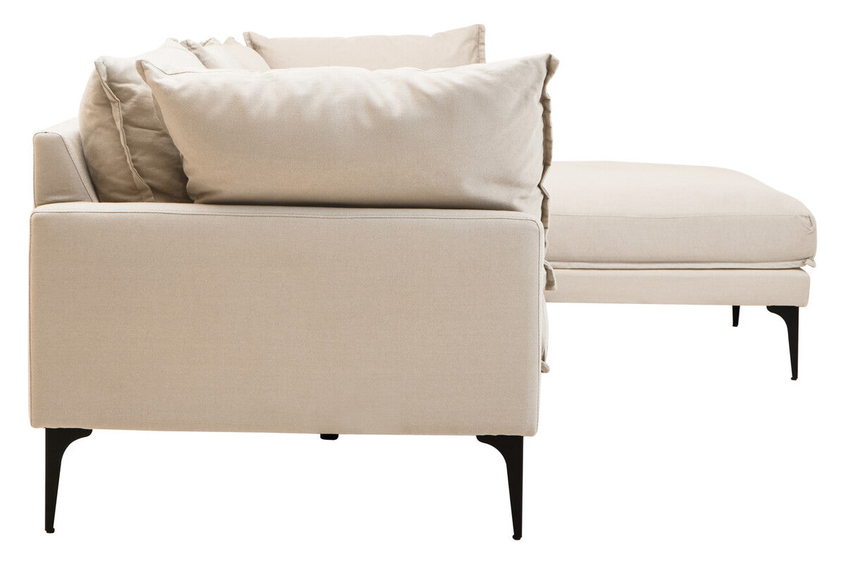 3 Seater Cream Right Chaise Sofa, Comfee