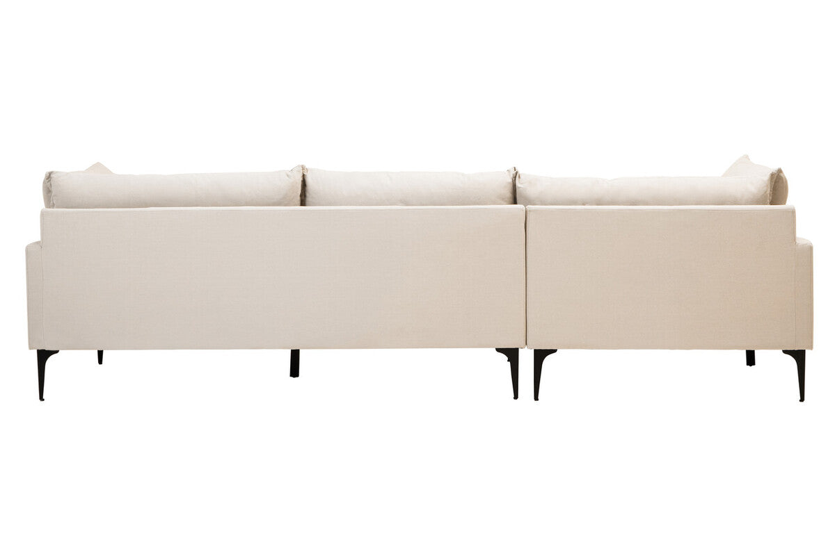 3 Seater Cream Left Chaise Sofa, Comfee