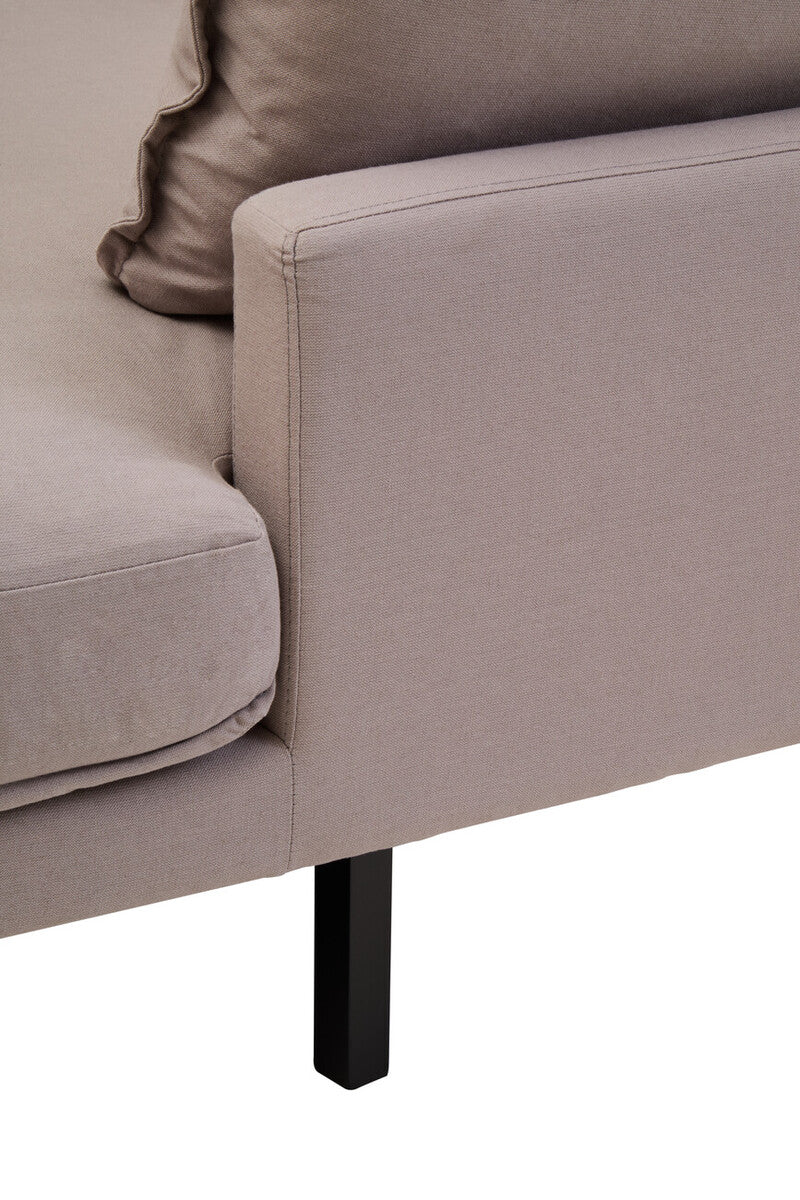 Troyes Grey Three Seat Right Chaise Sofa