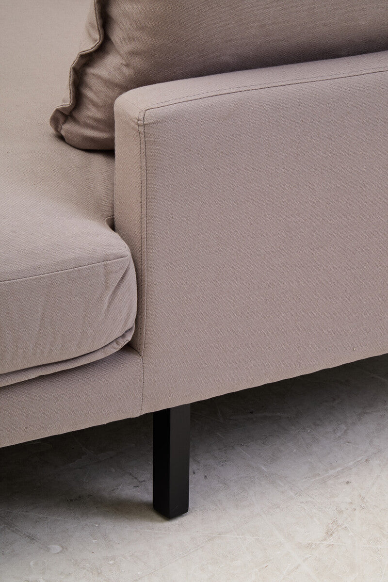 Troyes Grey Three Seat Right Chaise Sofa