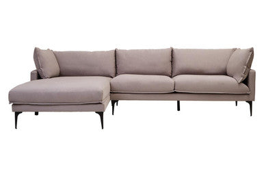 Gray sectional sofa on a white background