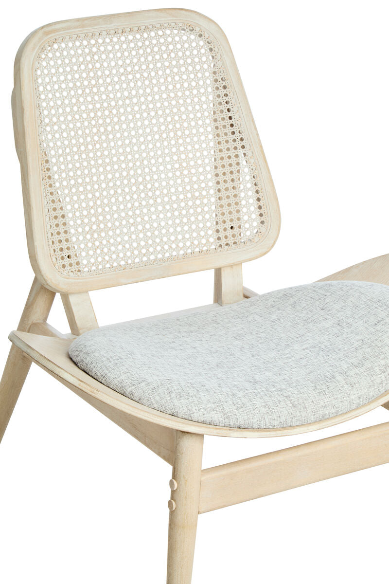 Vinsi Grey Fabric Chair with Cane Back