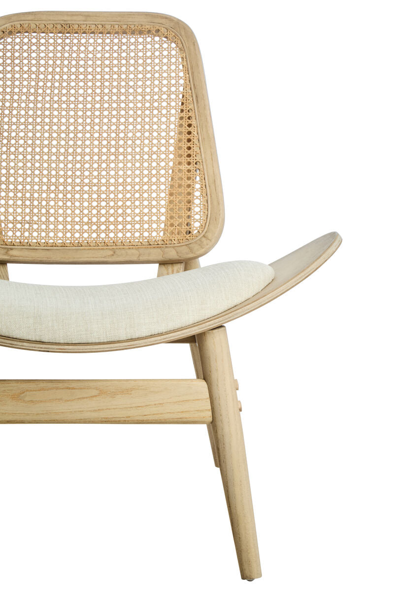 Vinsi Beige Fabric Chair with Cane Back