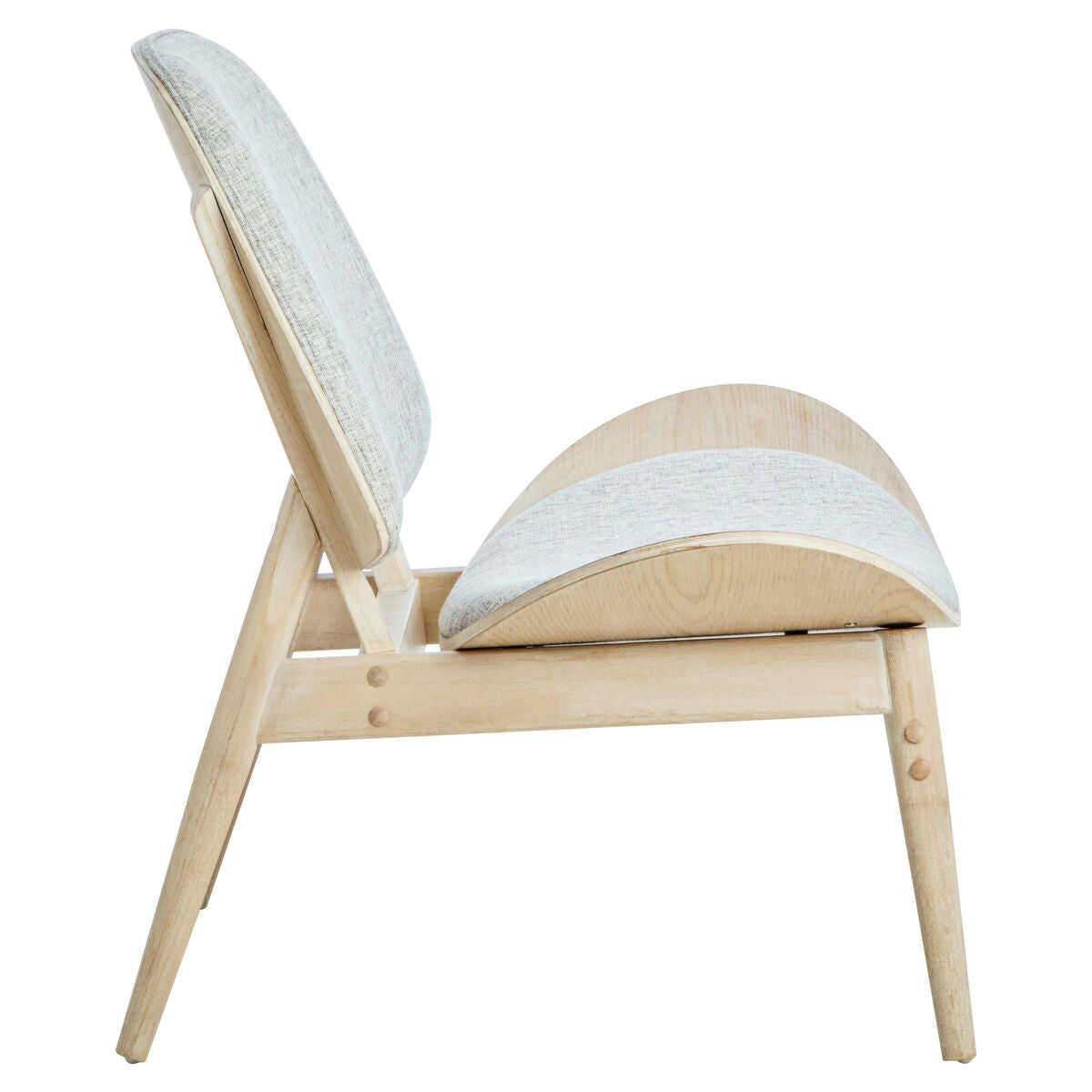 Vinsi Grey Fabric Chair with Wood Frame