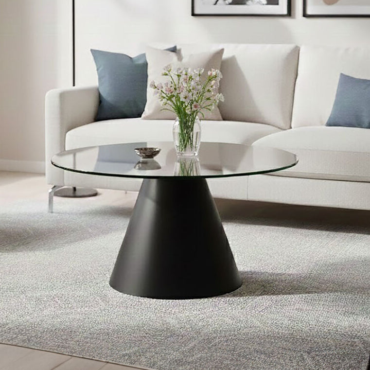 Azalea Round Clear Glass Top Coffee Table - Image 2