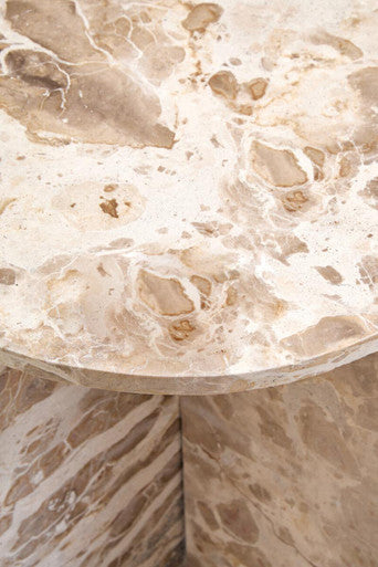 Santino Round Chocolate Marble Side Table
