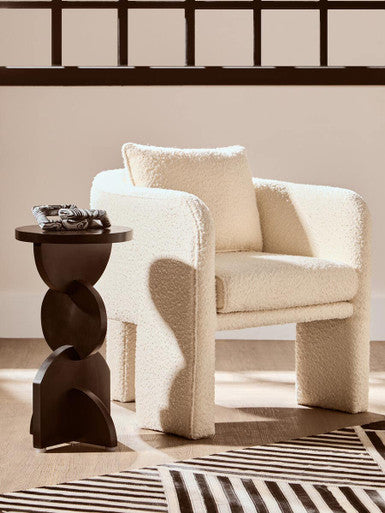 Walsa Black Finish Mango Wood Abstract Side Table