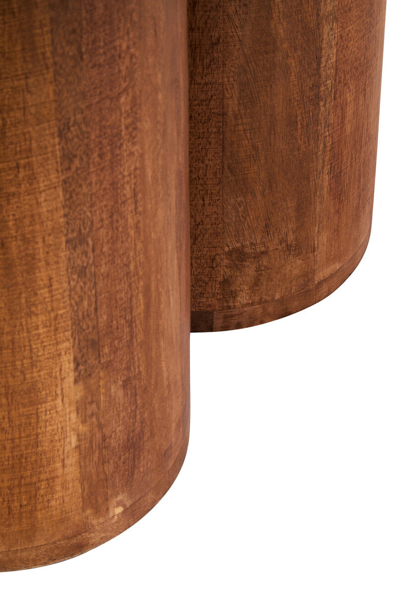 Walsa Natural Mango Wood Column Detail Coffee Table