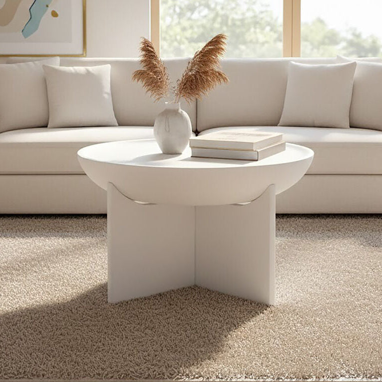Walsa Whitewash Mango Wood Round Coffee Table - Image 1