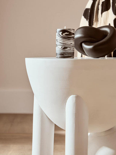 Walsa Whitewash Mango Wood Ball Detail Side Table - Image 3