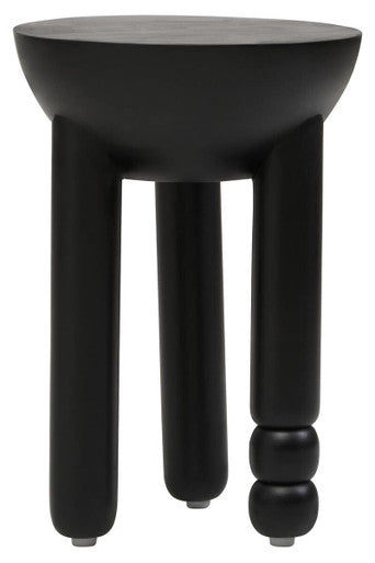 Walsa Black Finish Mango Wood Column Detail Round Side Table - Image 11