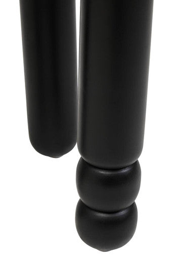 Walsa Black Finish Mango Wood Column Detail Round Side Table - Image 14