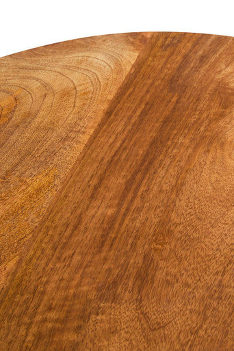 Walsa Natural Mango Wood Carved Ridge Side Table