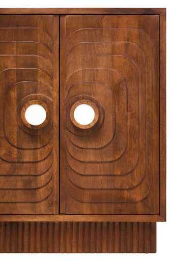 Sangar Two Door Mango Wood Carved Design Cabinet