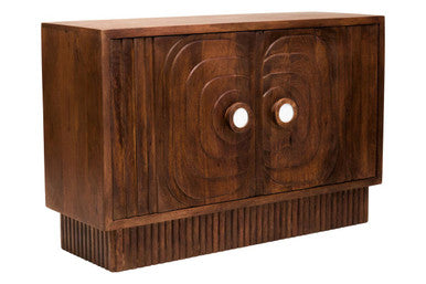 Sangar Two Door Mango Wood Carved Design Sideboard