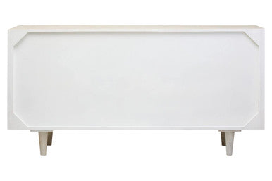 Sita Four Door Whitewash Mango Wood Abstract Sideboard - Image 5