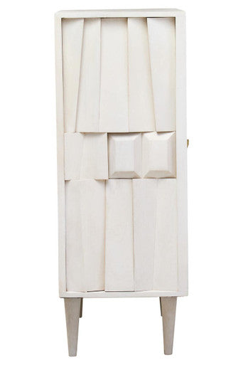 Sita Two Door Mango Wood Abstract Design Cabinet
