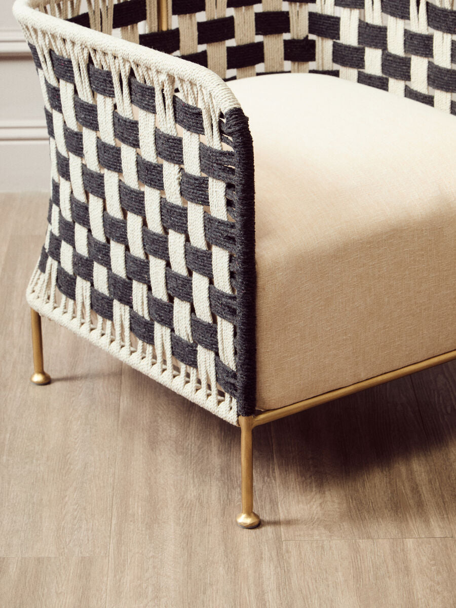 Satna Jute Black And White Design Chair