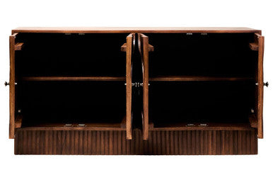 Siva Four Door Mango Wood Hammered Sideboard - Image 6