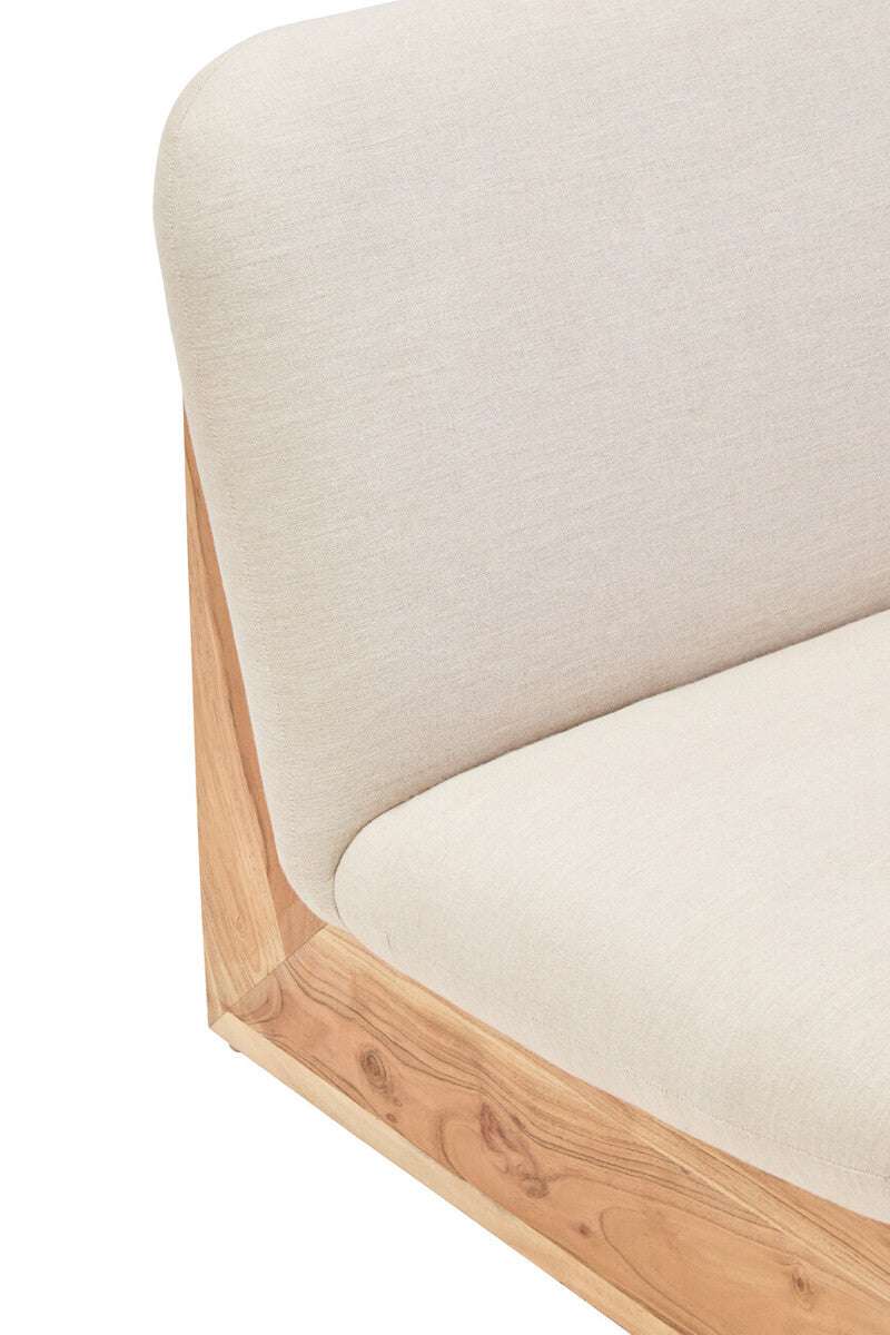 Parova Two Seater Linen Texture Armless Sofa With Wood Base