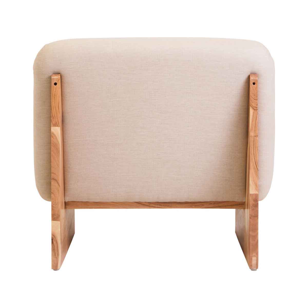 Parova Linen Texture Armless Chair With Wood Base