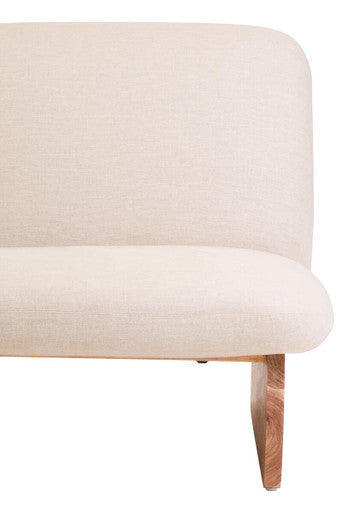 Parova Linen Texture Armless Chair With Wood Base
