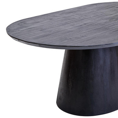 Perdoba Oval Mango Wood Black Finish Dining Table