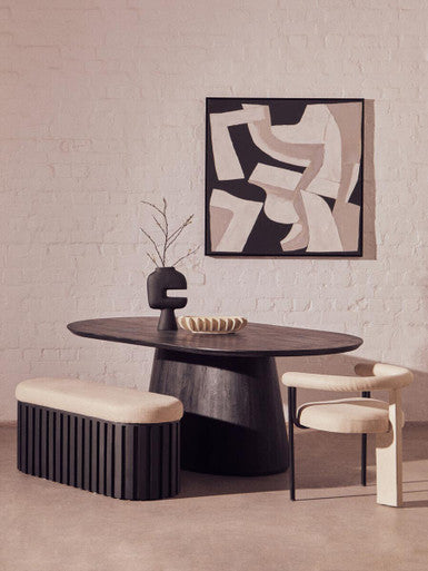 Perdoba Texture Fabric Black Iron Frame Dining Chair