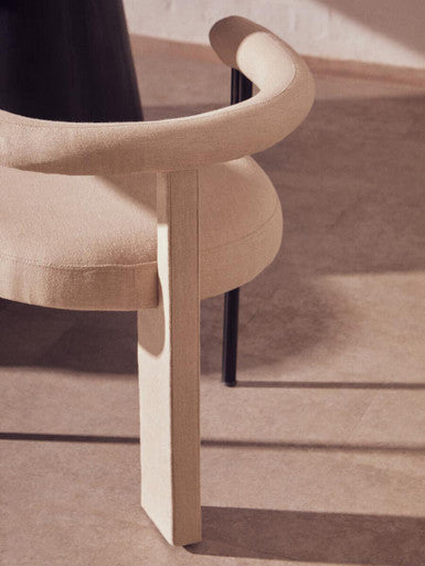 Perdoba Texture Fabric Black Iron Frame Dining Chair