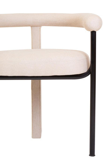 Perdoba Texture Fabric Black Iron Frame Dining Chair