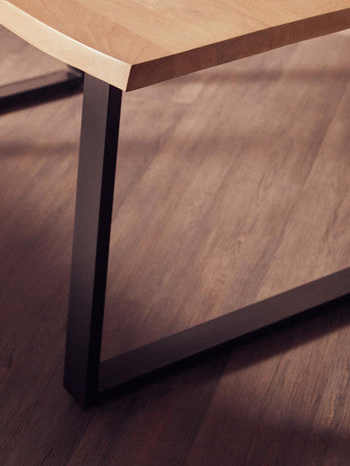 Persolo Mango Wood Live Edge Black Metal legs Dining Table