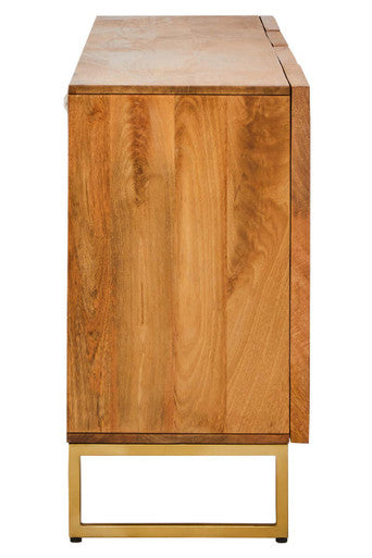 Teora Mango Wood Paper Rope Detail Four Door Sideboard