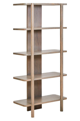 Torello Five Tier Grey Mango Wood Shelf Unit - Image 1